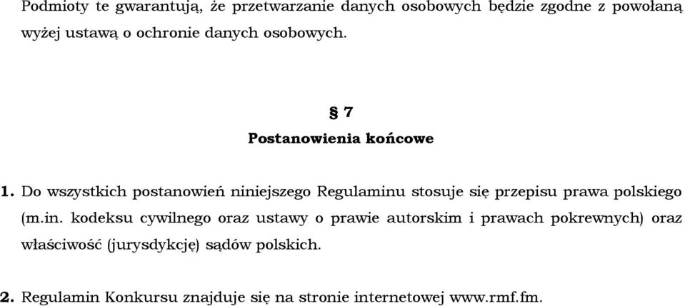 Do wszystkich postanowień nini