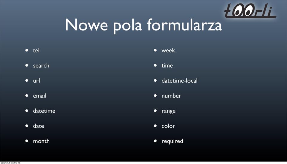 datetime-local email number