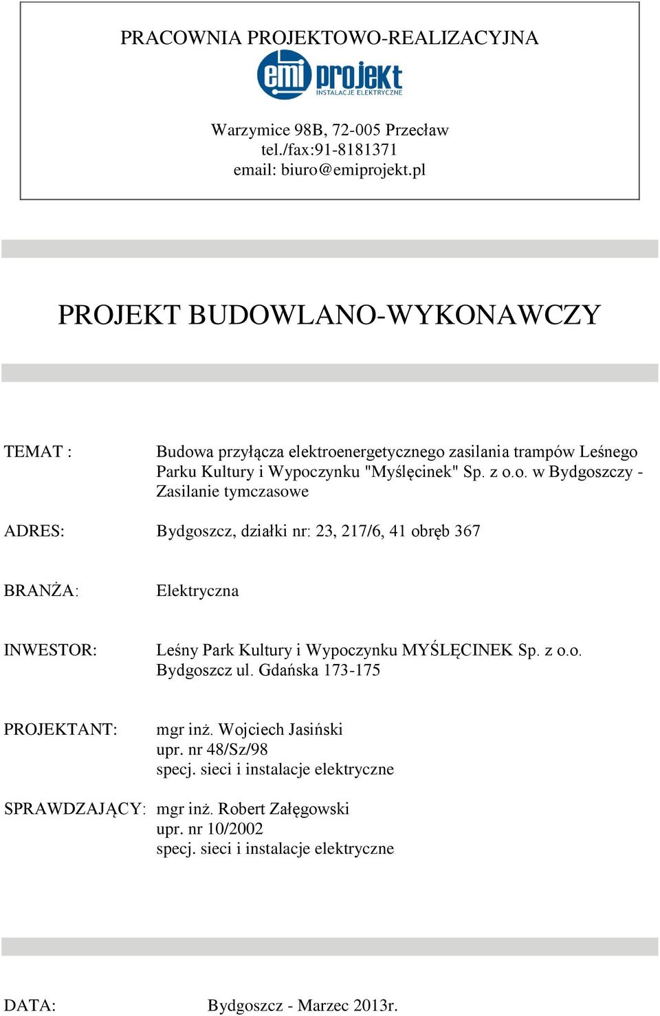 a przyłącza elektroe