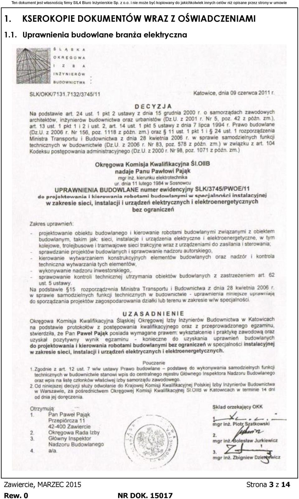 1. Uprawnienia budowlane branża
