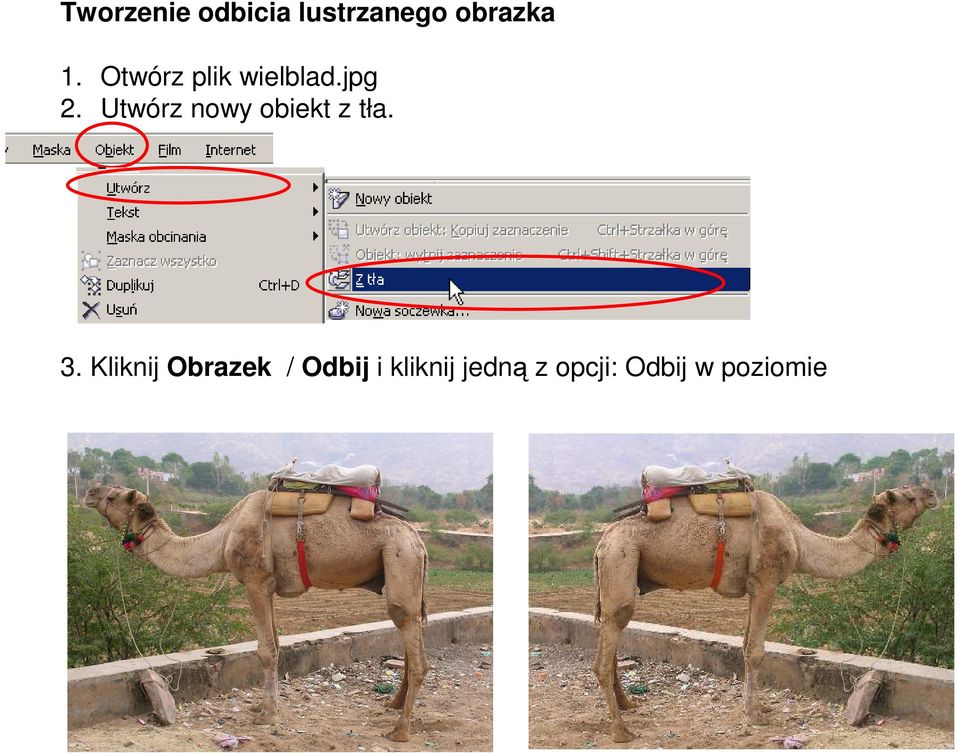 Utwórz nowy obiekt z tła. 3.