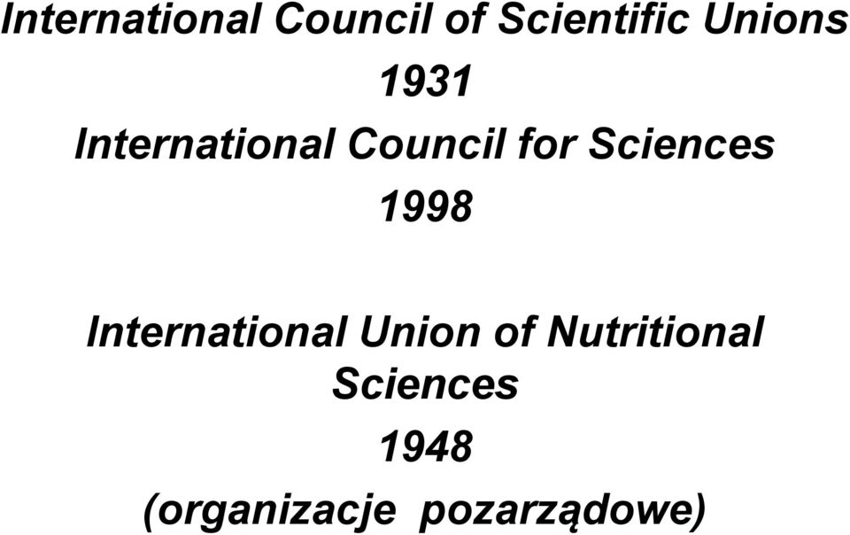Sciences 1998 International Union of