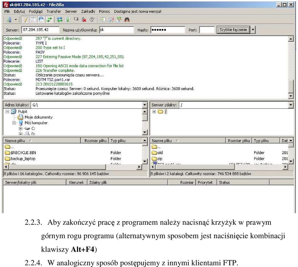 w prawym górnym rogu programu (alternatywnym sposobem