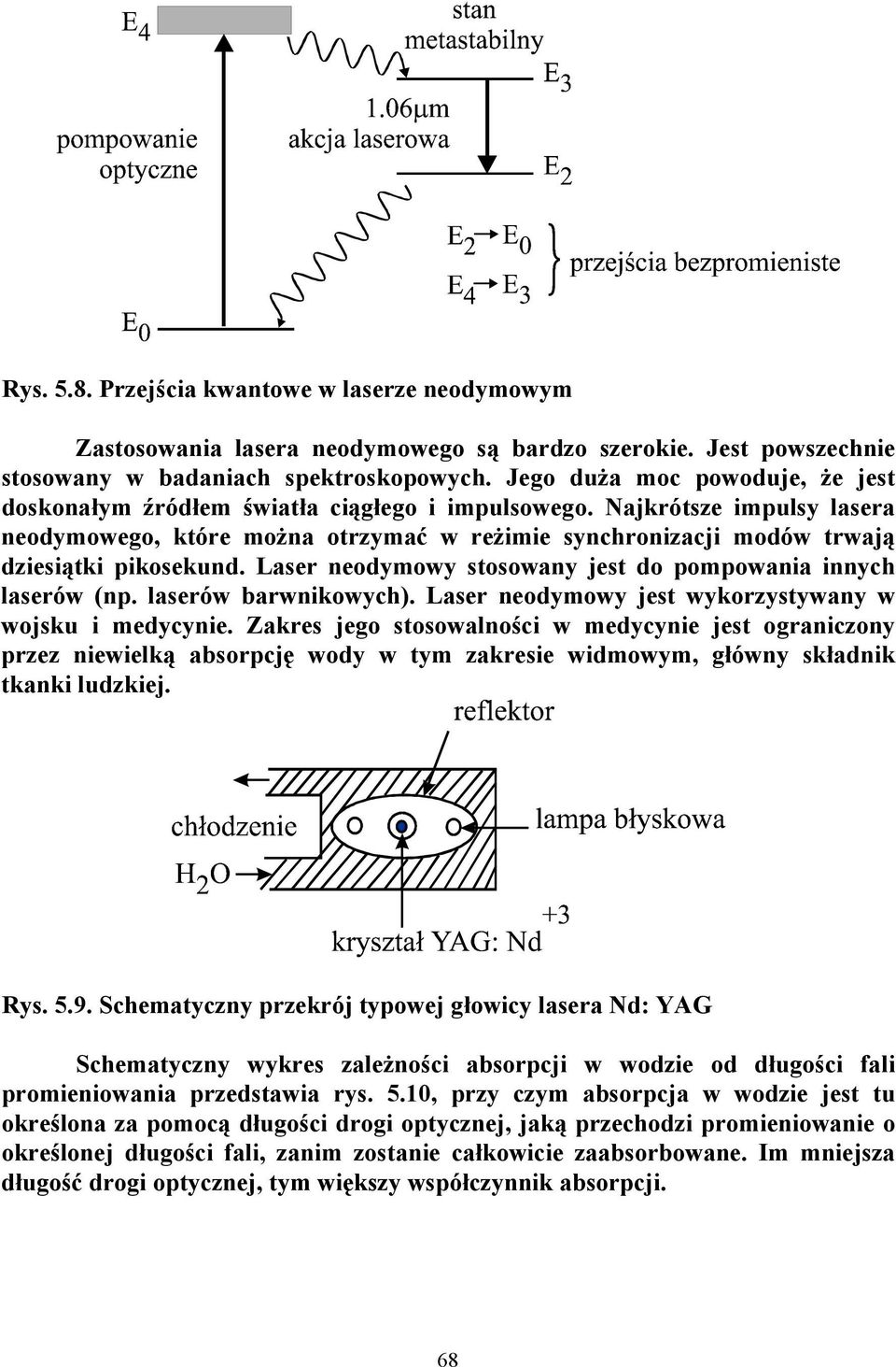 Najkrótsze impulsy lasera neodymowego, które można otrzymać w reżimie synchronizacji modów trwają dziesiątki pikosekund. Laser neodymowy stosowany jest do pompowania innych laserów (np.