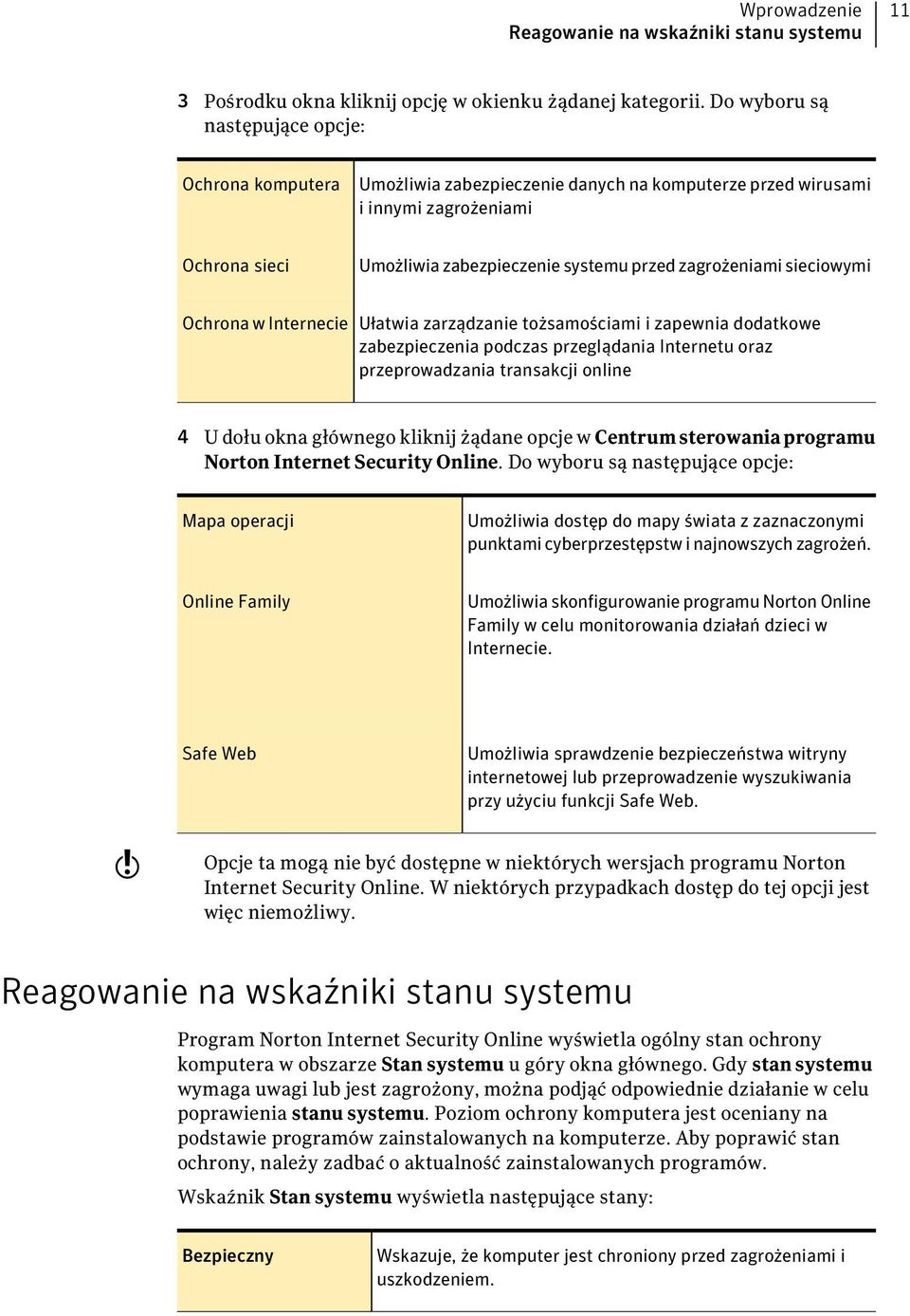 sieciowymi Ochrona w Internecie Ułatwia zarządzanie tożsamościami i zapewnia dodatkowe zabezpieczenia podczas przeglądania Internetu oraz przeprowadzania transakcji online 4 U dołu okna głównego