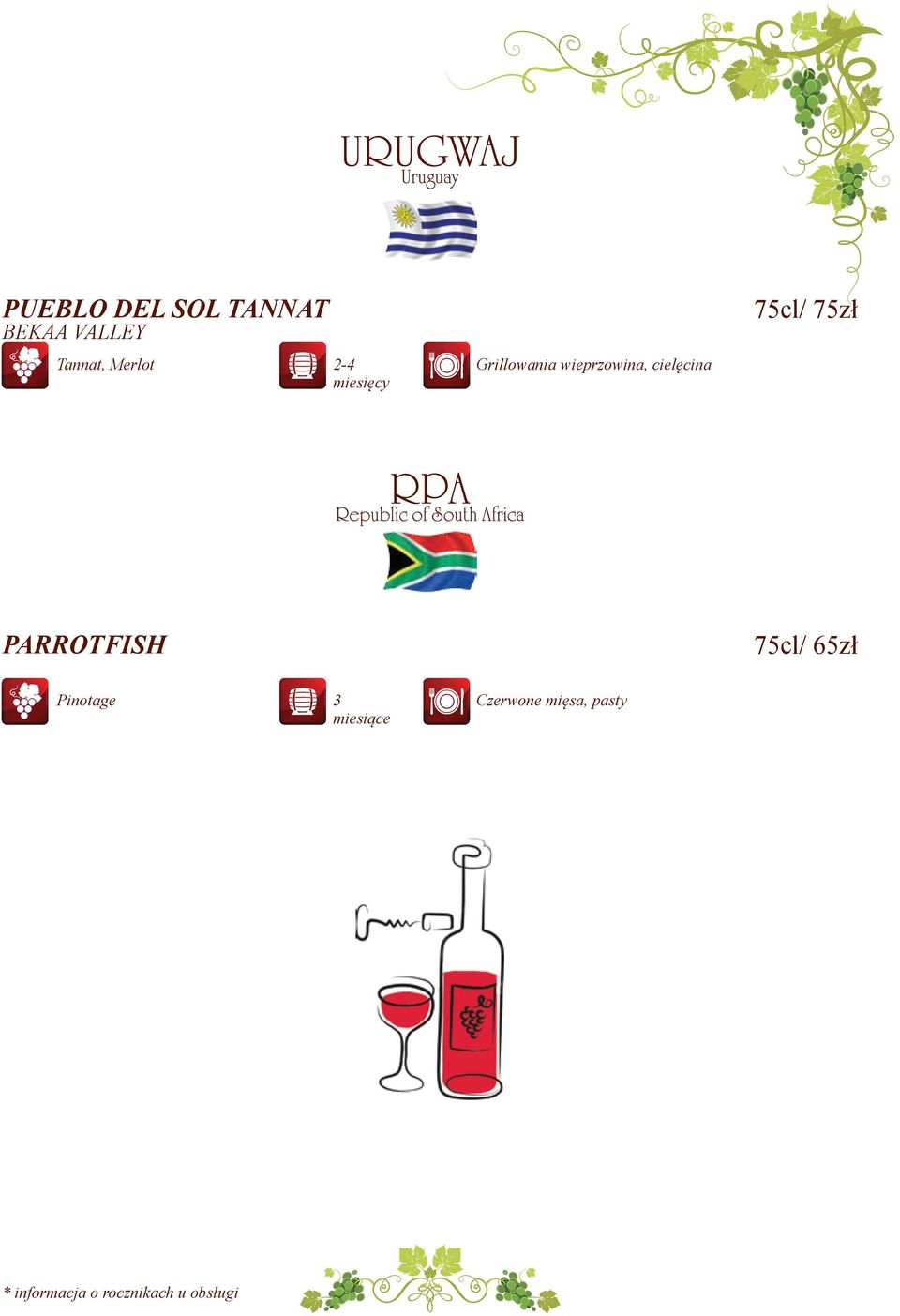 wieprzowina, cielęcina 75cl/ 75zł
