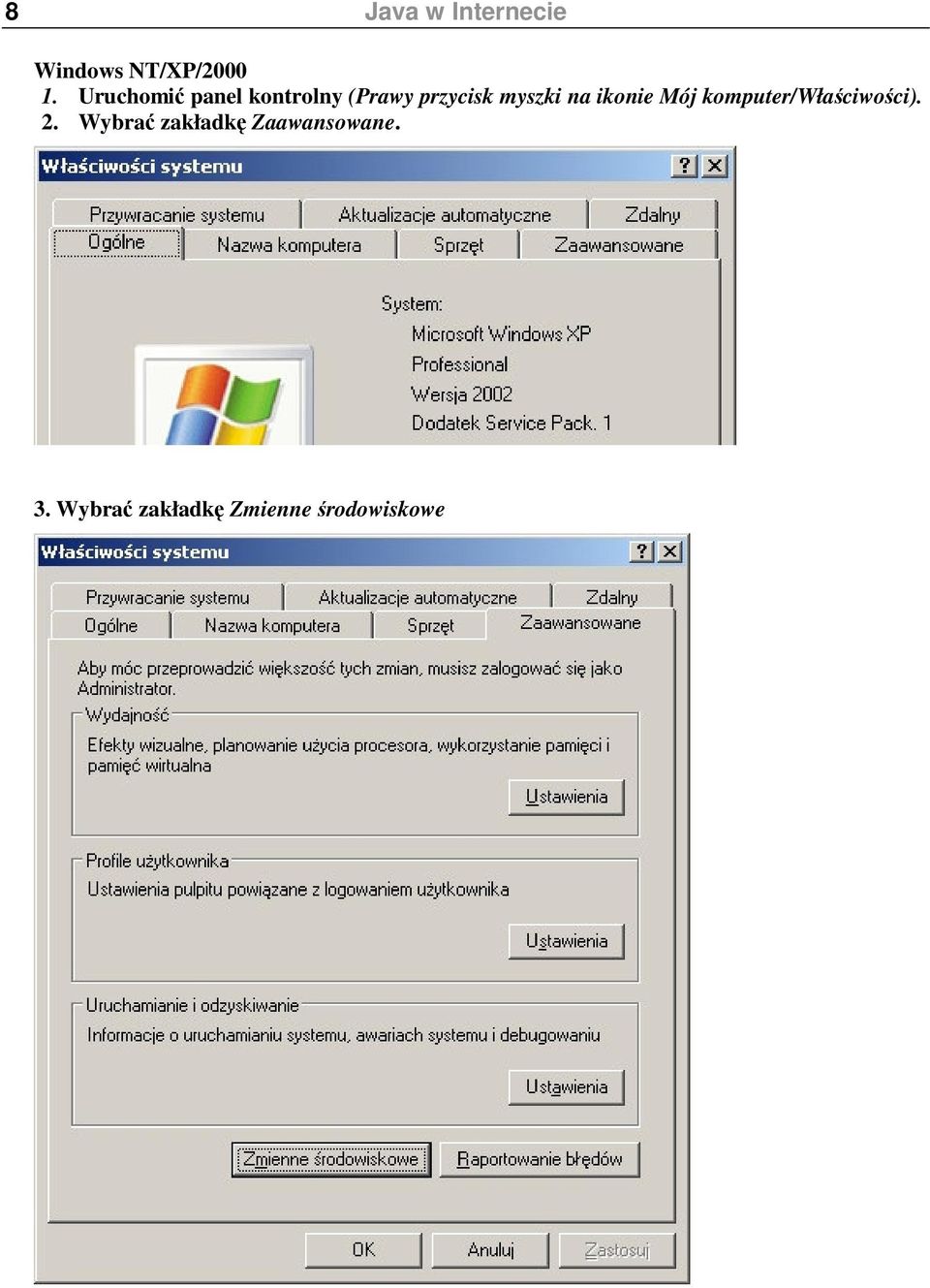 na ikonie Mój komputer/właciwoci). 2.