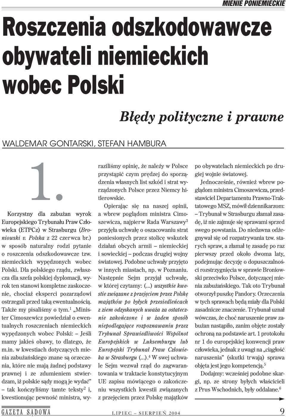 niemieckich wypędzonych wobec Polski.