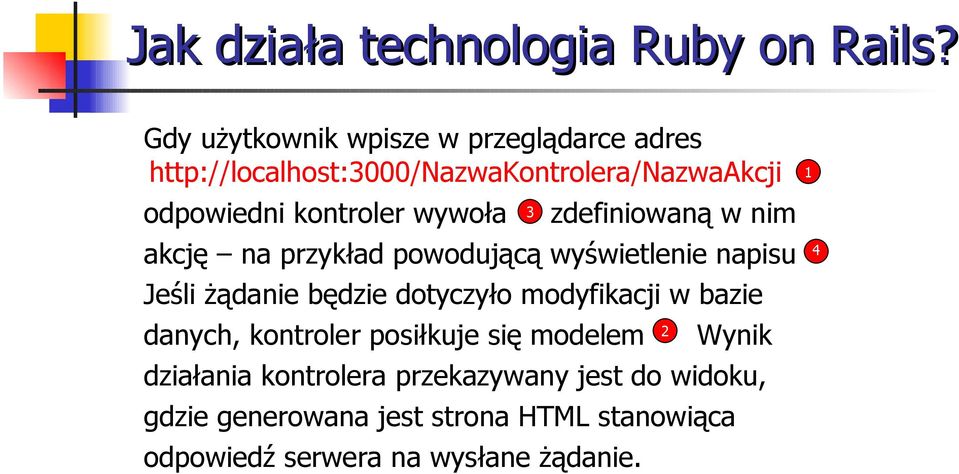 wywoła 3 zdefiniowaną w nim akcję na przykład powodującą wyświetlenie napisu 4 Jeśli żądanie będzie dotyczyło