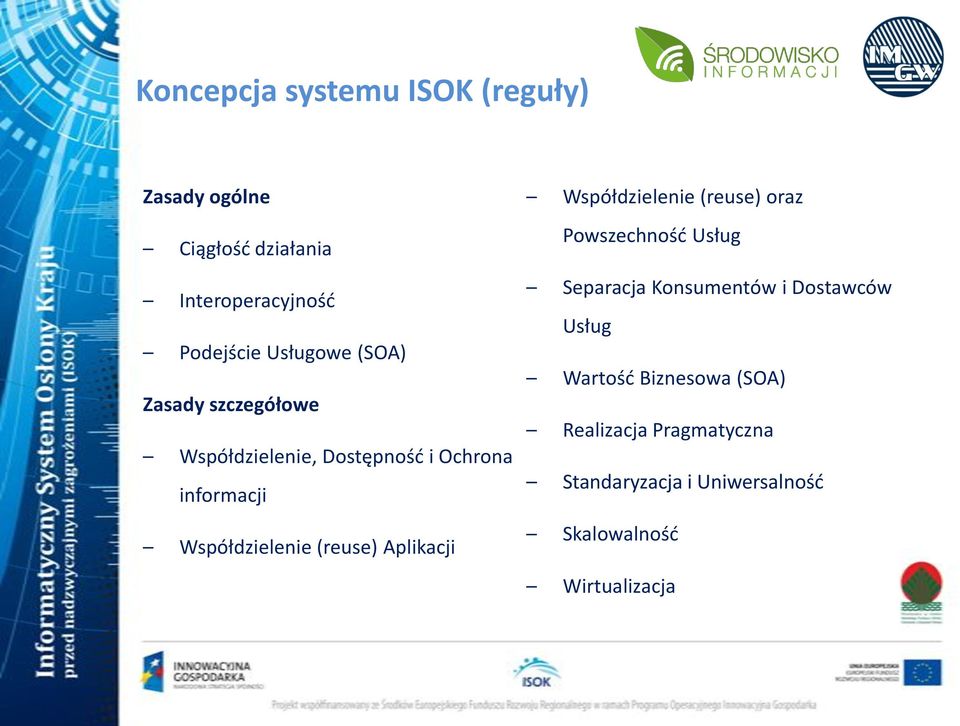 (reuse) Aplikacji Współdzielenie (reuse) oraz Powszechnośd Usług Separacja Konsumentów i Dostawców