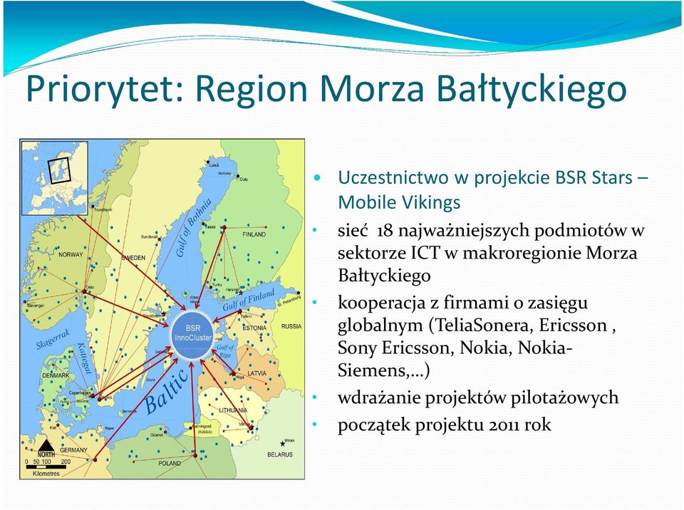 Bałtyckiego kooperacja z firmami o zasięgu globalnym (TeliaSonera, Ericsson, Sony