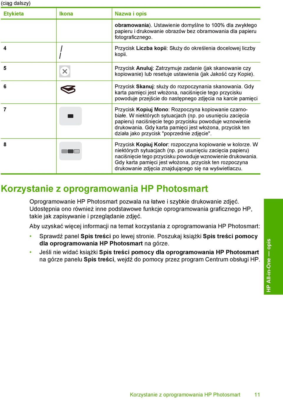6 Przycisk Skanuj: służy do rozpoczynania skanowania.