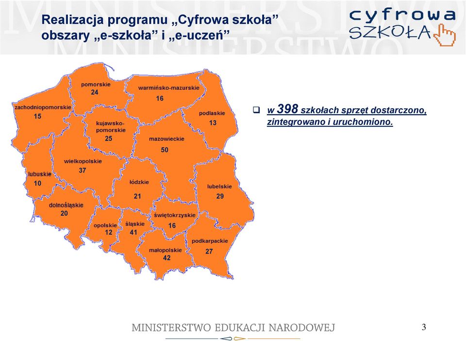 szkołach sprzęt dostarczono, zintegrowano i