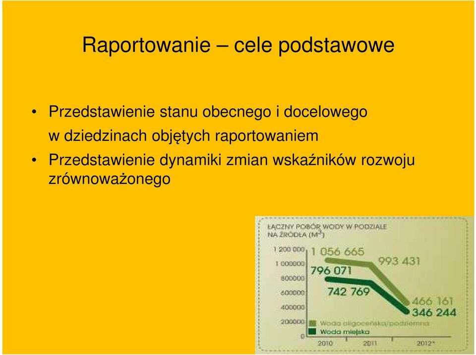 w dziedzinach objętych raportowaniem