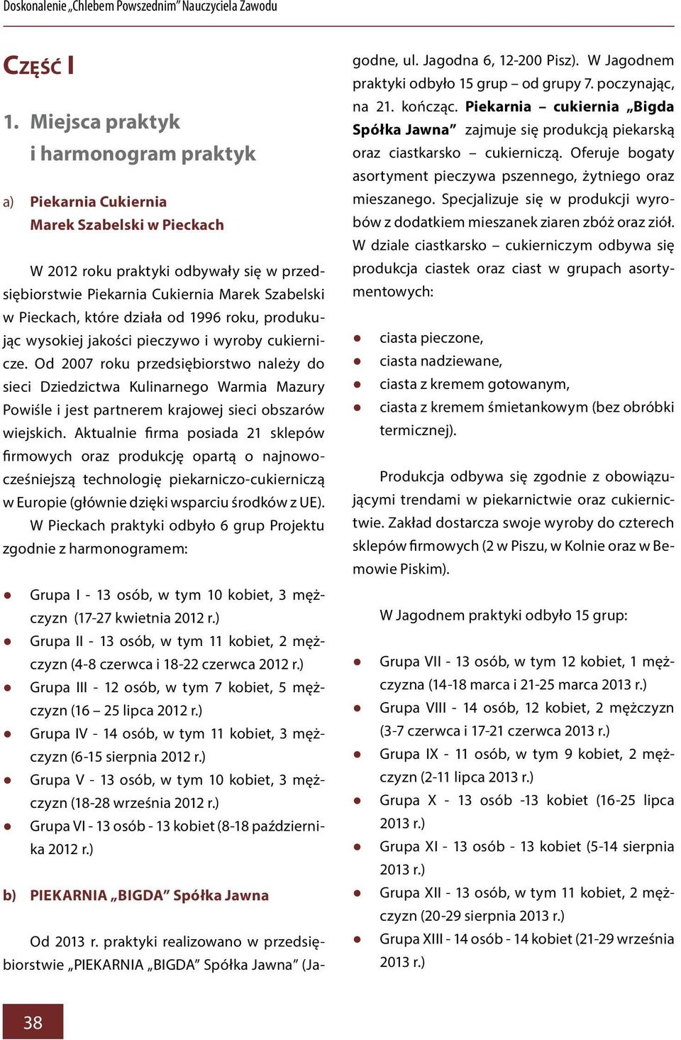 działa od 1996 roku, produkując wysokiej jakości pieczywo i wyroby cukiernicze.