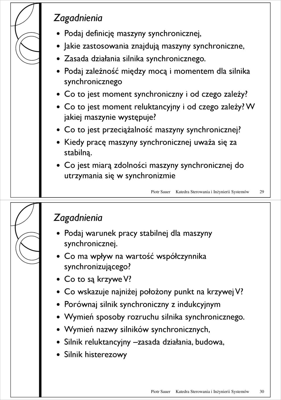 Co to jest przeciąŝalność maszyny synchronicznej? Kiedy pracę maszyny synchronicznej uwaŝa się za stabilną.