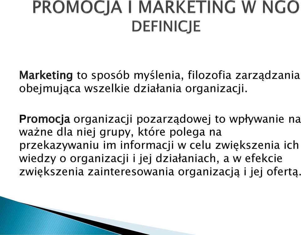 Promocja organizacji pozarządowej to wpływanie na ważne dla niej grupy, które polega