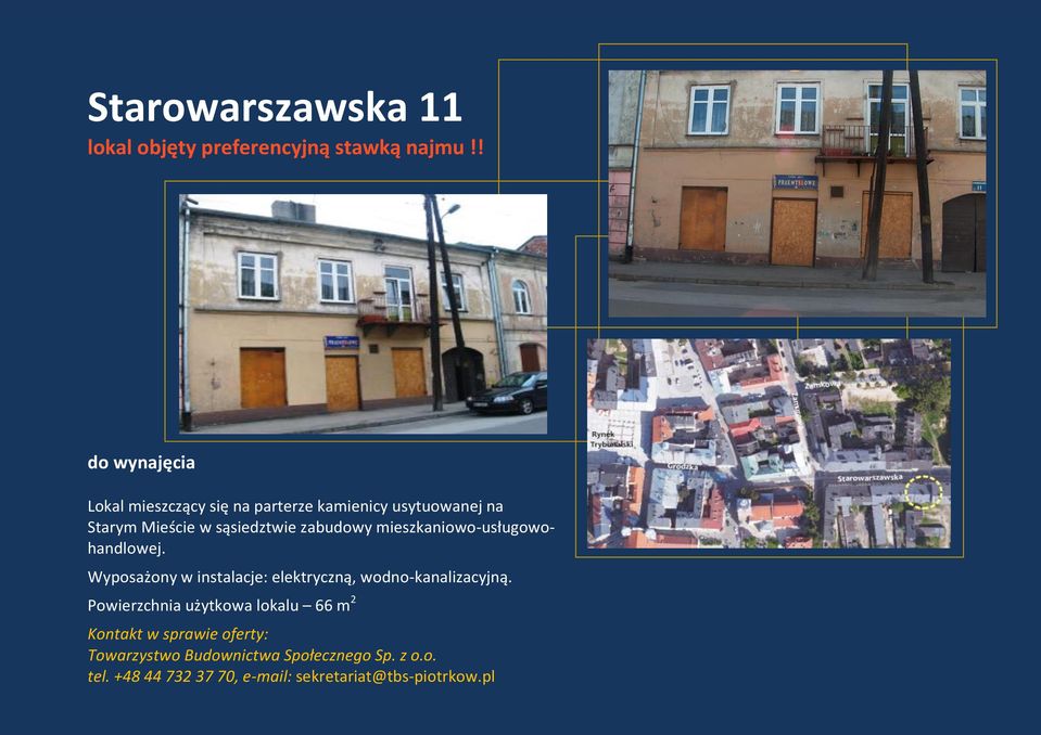 mieszkaniowo-usługowohandlowej. Wyposażony w instalacje: elektryczną, wodno-kanalizacyjną.