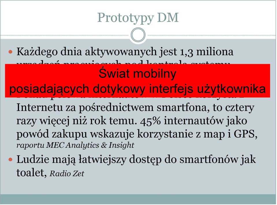 z Internetu za pośrednictwem smartfona, to cztery razy więcej niż rok temu.