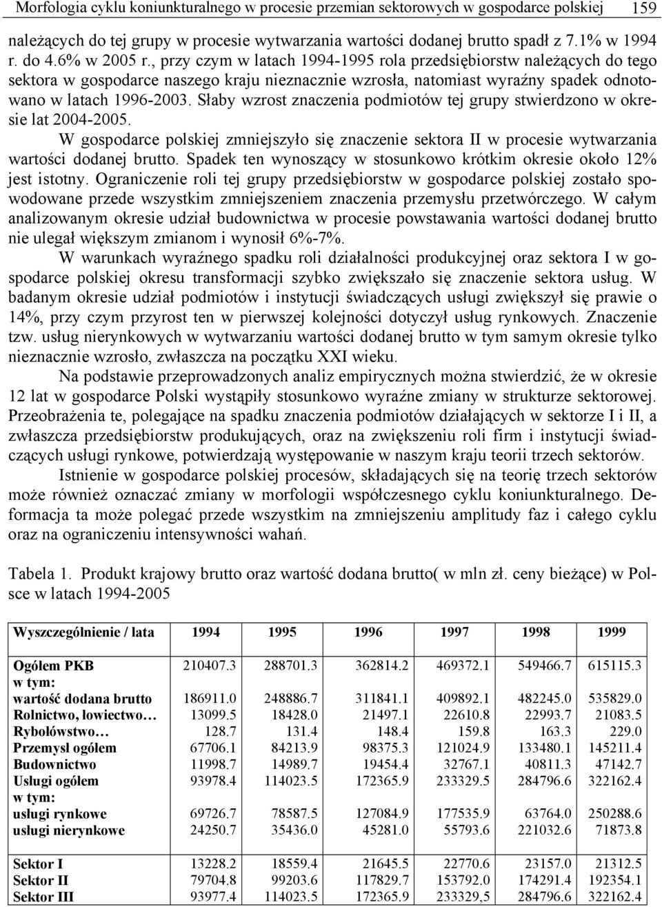 Słaby wzrost znaczenia podmiotów tej grupy stwierdzono w okresie lat 2004-2005. W gospodarce polskiej zmniejszyło się znaczenie sektora II w procesie wytwarzania wartości dodanej brutto.