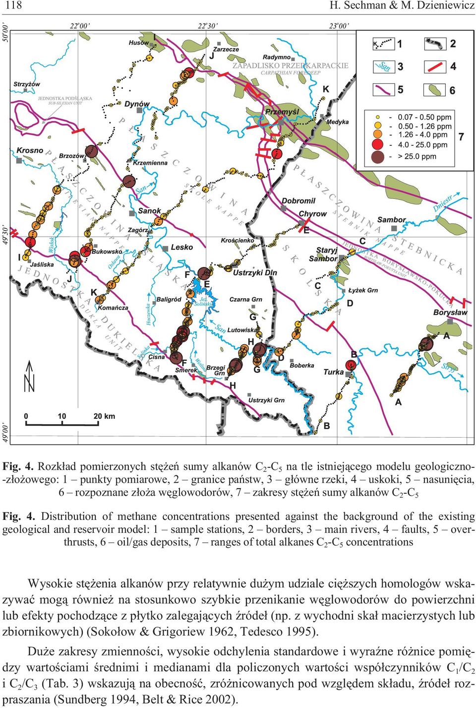 wêglowodorów, 7 zakresy stê eñ sumy alkanów C 2 -C 5 Fig. 4.