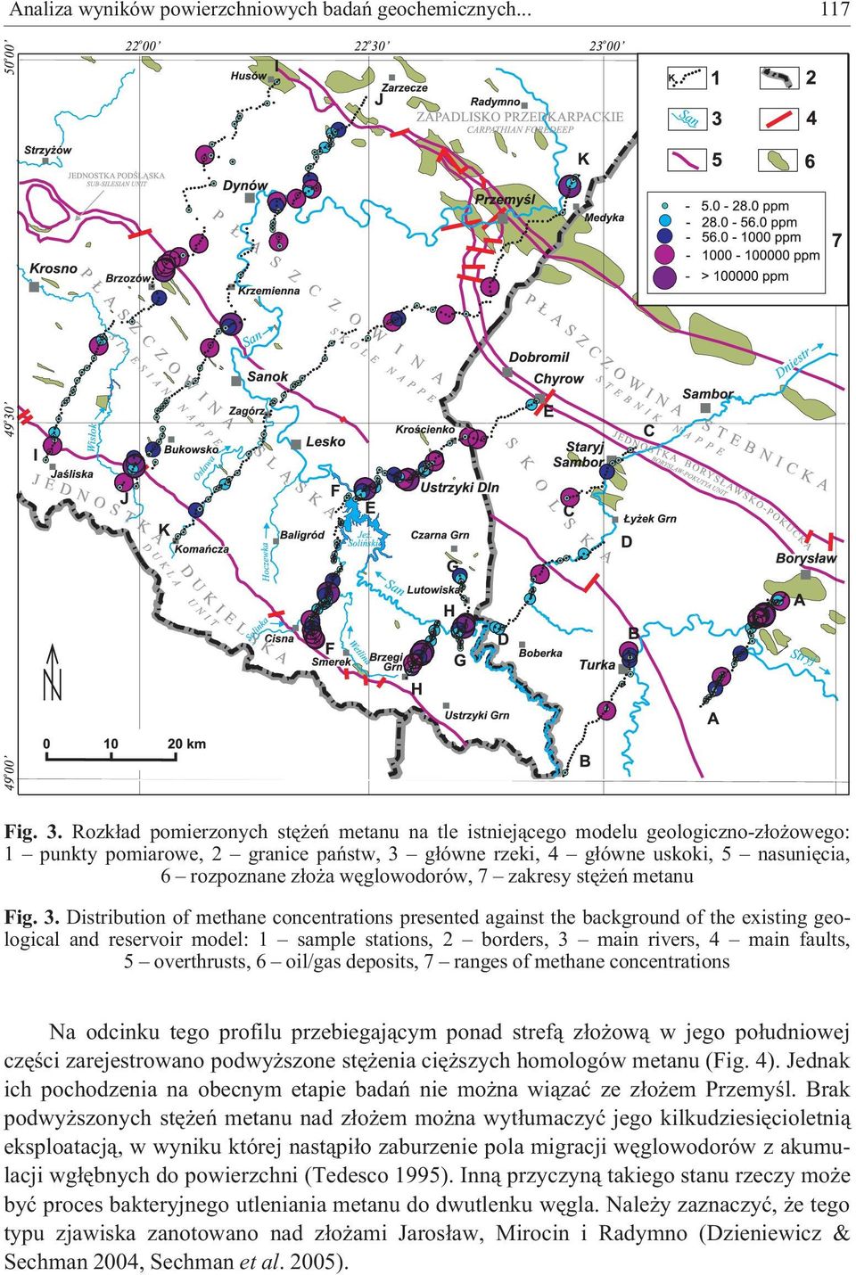 wêglowodorów, 7 zakresy stê eñ metanu Fig. 3.