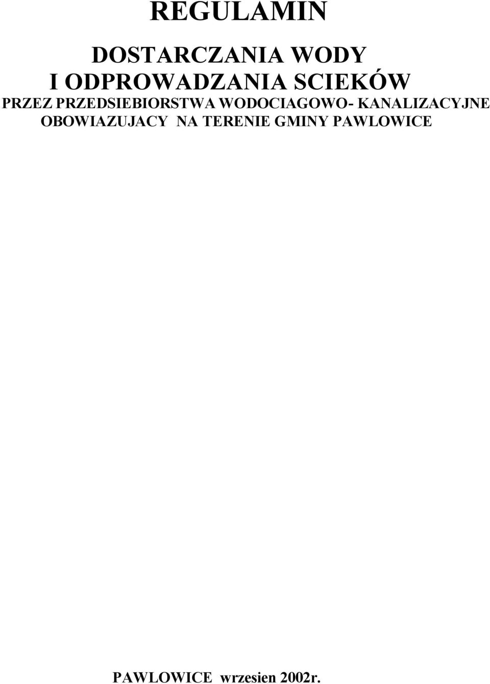 PRZEDSIEBIORSTWA WODOCIAGOWO-