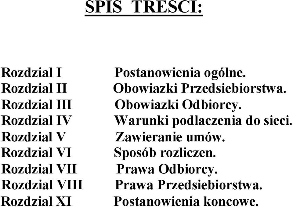 Obowiazki Przedsiebiorstwa. Obowiazki Odbiorcy. Warunki podlaczenia do sieci.