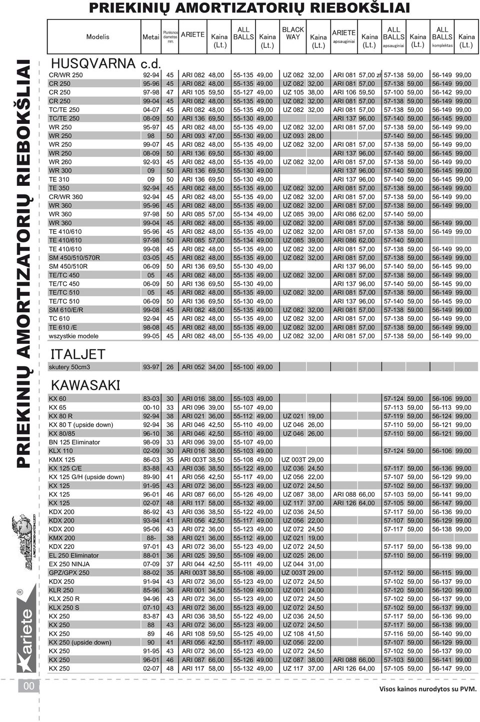 TE 60 /E wszystkie modele 92-94 95-96 97-98 99-04 04-07 95-97 98 99-07 92-93 09 09 92-94 92-94 95-96 97-98 99-04 95-96 97-98 99-08 03-05 05 05 99-08 92-94 98-08 99-05 47 ARI 05 ARI ARI 093 ARI ARI
