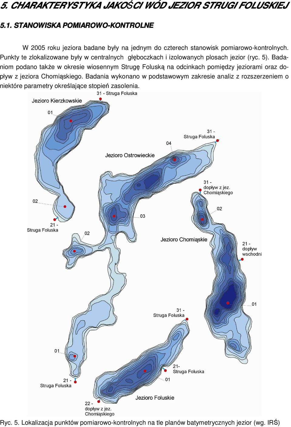 Punkty te zlokalizowane były w centralnych głęboczkach i izolowanych plosach jezior (ryc. 5).