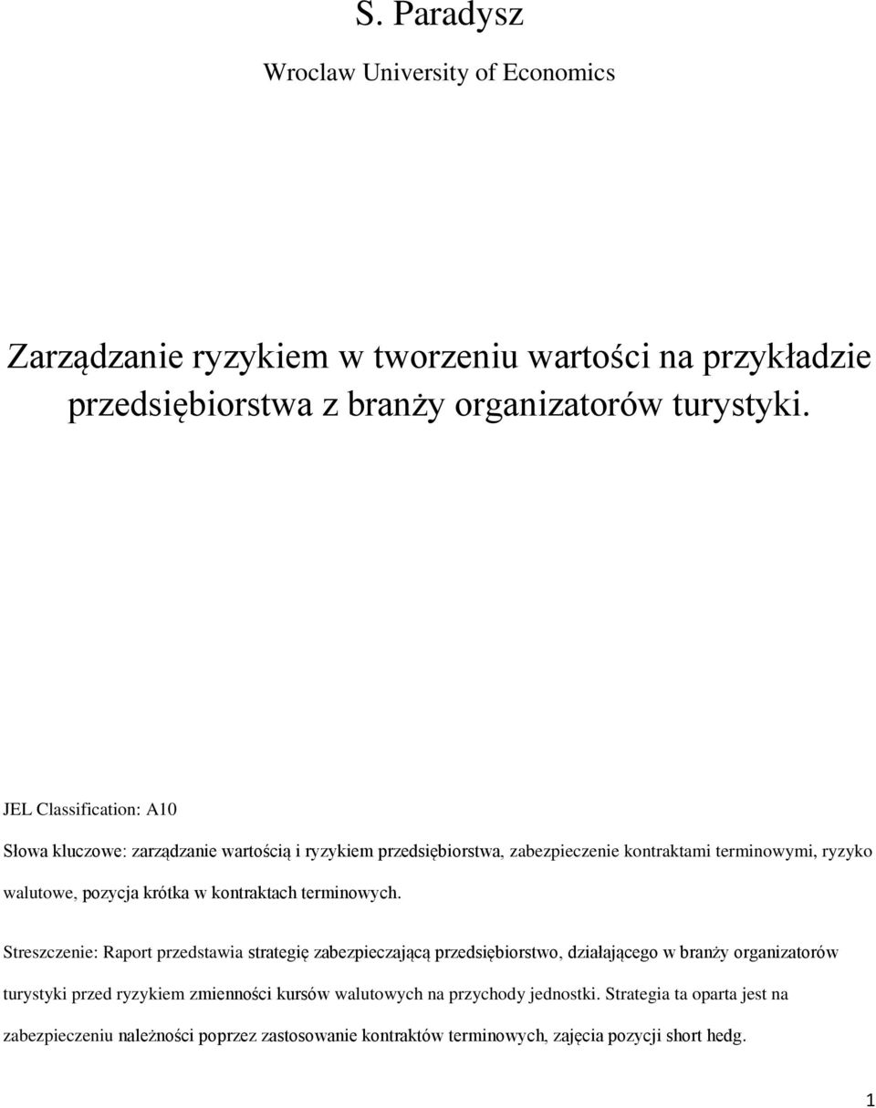 kontraktach terminowych.