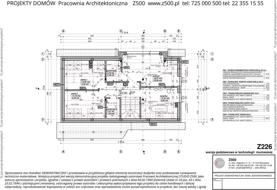 pokoj,9 m łazienka 8,78 m,44 m 65 5 78 5 9,50 m 4 6 garderoba,7 m typ FTS U typ FTS U linia h=40cm typ FTS U linia h=40cm,78 m 444 06 400 C D D 40 84 9 4 5 05 59 4 05 75 h=0 h=0 E E 05 05 min.