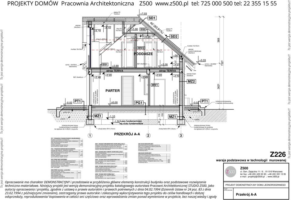 .. szlichta beton,zazbrojona w dolnej części, zdylatowana 6.0 folia hydroizolacyjna x na zakład szpryc cementowy 0.5 warstwa zagęszczonego keramztu 0.