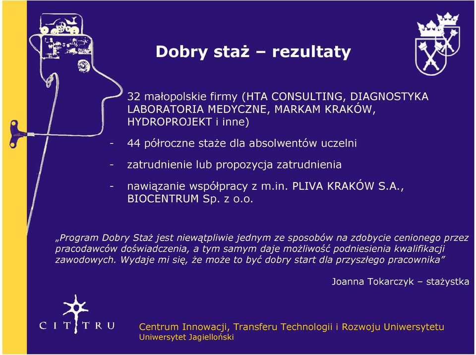 z o.o. Program Dobry Staż jest niewątpliwie jednym ze sposobów na zdobycie cenionego przez pracodawców doświadczenia, a tym samym daje