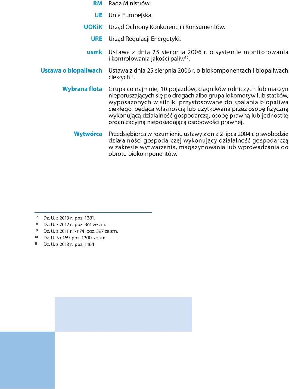 Grupa co najmniej 10 pojazdów, ciągników rolniczych lub maszyn nieporuszających się po drogach albo grupa lokomotyw lub statków, wyposażonych w silniki przystosowane do spalania biopaliwa ciekłego,