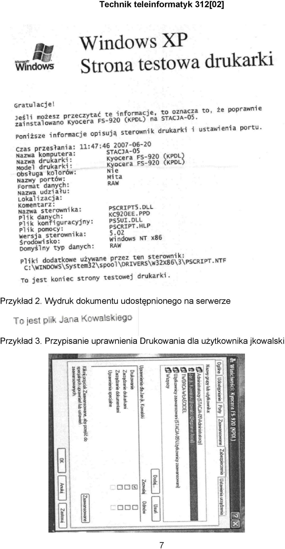 na serwerze Przykład 3.