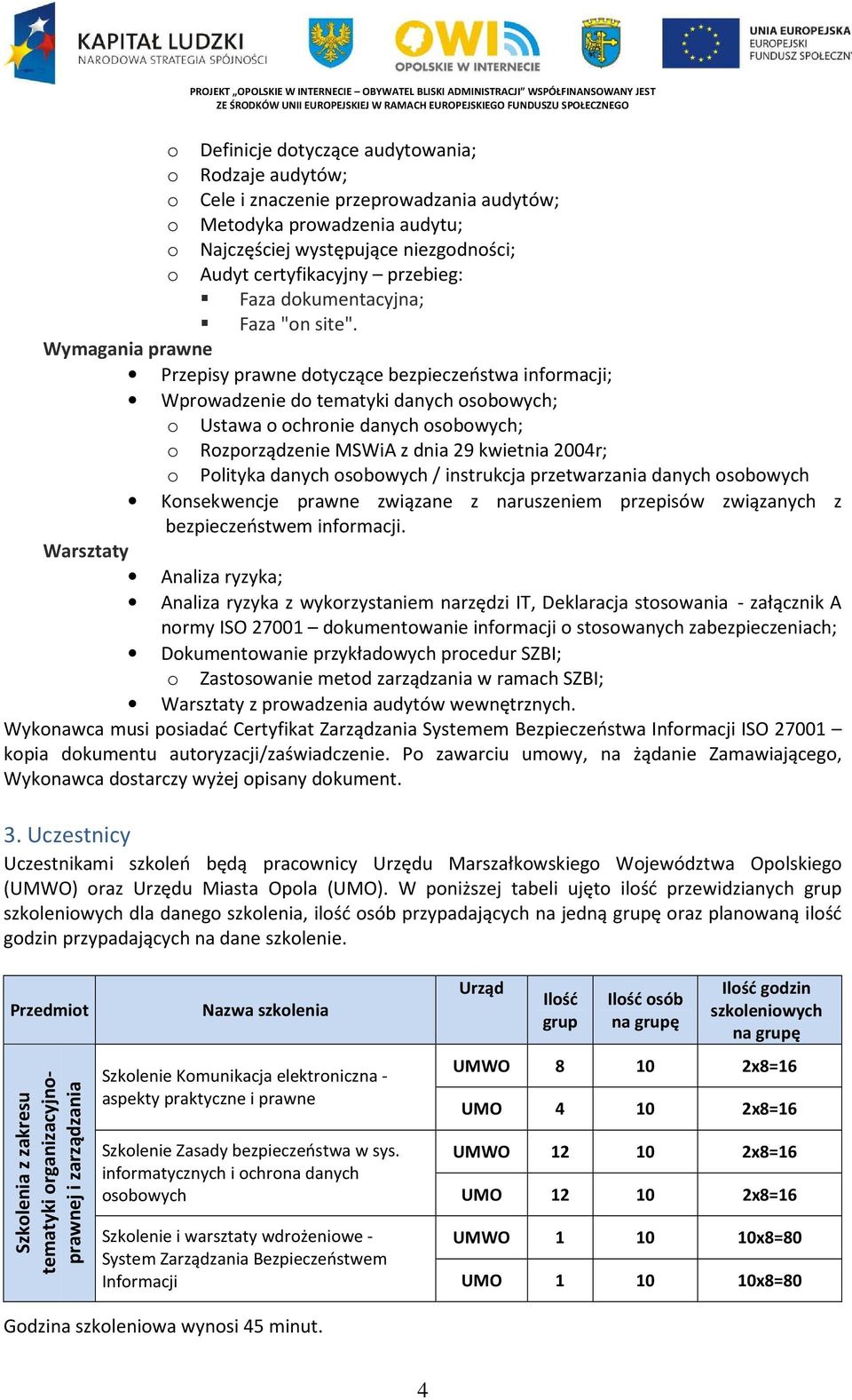 Wymagania prawne Przepisy prawne dotyczące bezpieczeństwa informacji; Wprowadzenie do tematyki danych osobowych; o Ustawa o ochronie danych osobowych; o Rozporządzenie MSWiA z dnia 29 kwietnia 2004r;