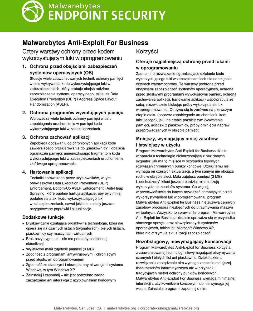 obejść rodzime zabezpieczenia systemu operacyjnego, takie jak Data Execution Prevention (DEP) i Address Space Layout Randomization (ASLR). 2.