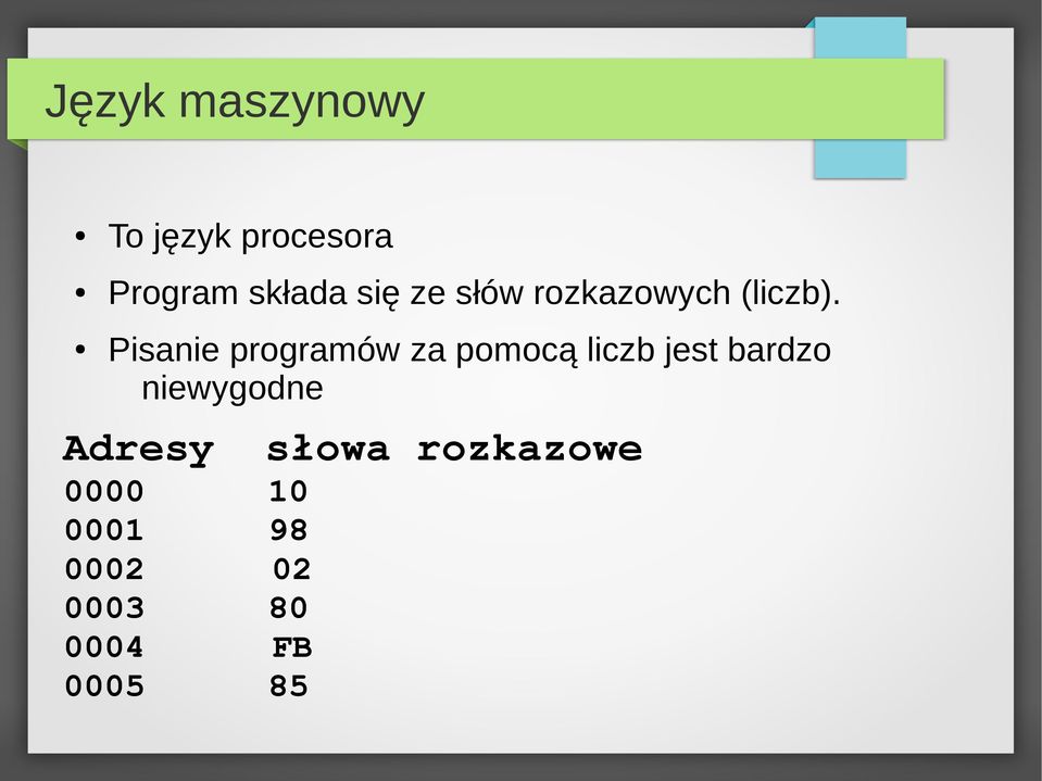 Pisanie programów za pomocą liczb jest bardzo