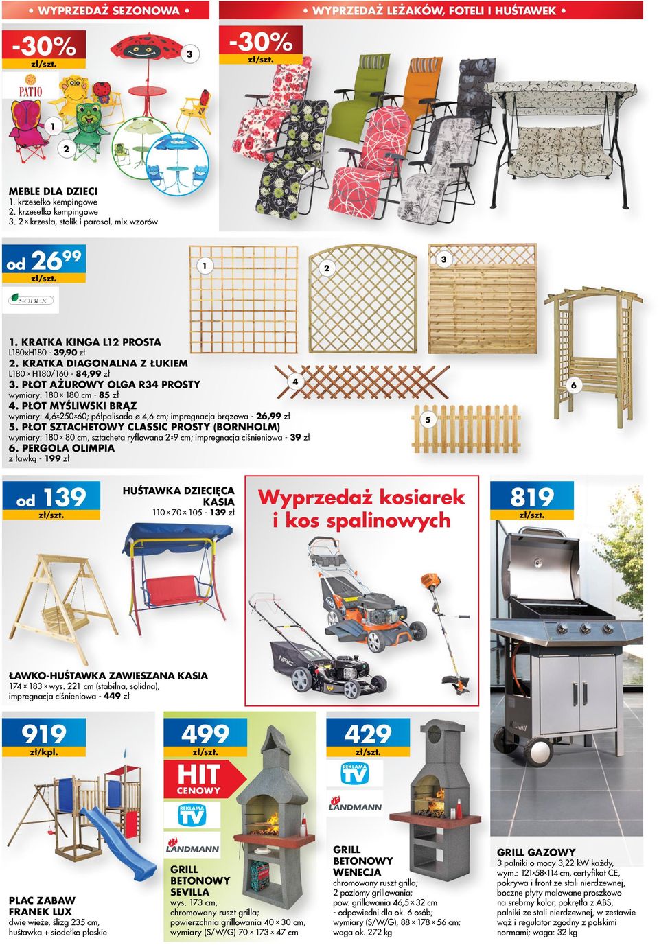PŁOT MYŚLIWSKI BRĄZ wymiary: 4,6x50x60; półpalisada ø 4,6 cm; impregnacja brązowa - 6,99 zł 5 5.