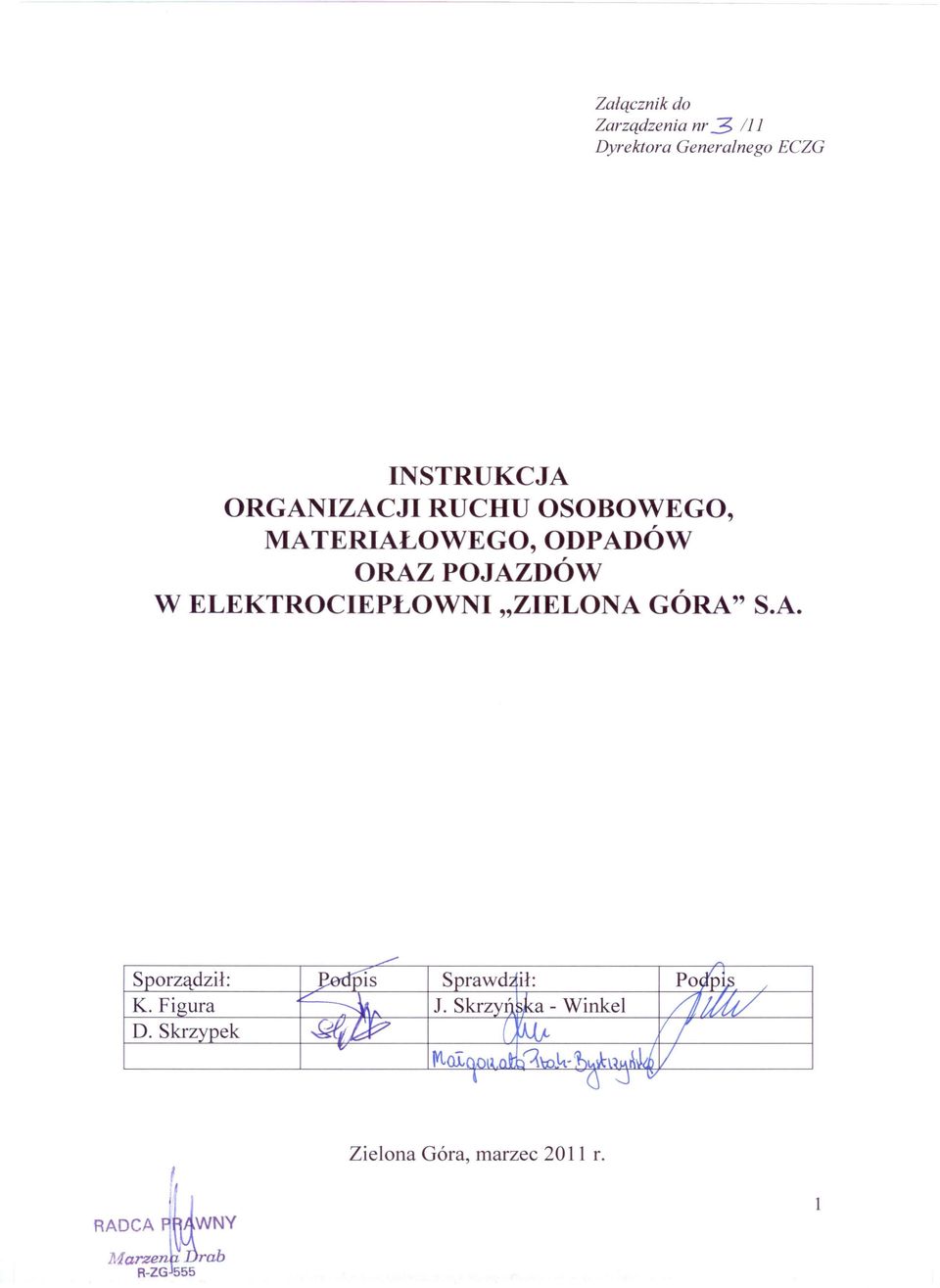 MATERIAŁOWEGO, ODPADÓW ORAZ POJAZDÓW W ELEKTROCIEPŁOWNI