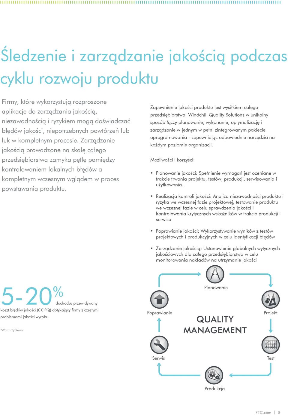 jakością prowadzone na skalę całego przedsiębiorstwa zamyka pętlę pomiędzy kontrolowaniem lokalnych błędów a kompletnym wczesnym wglądem w proces powstawania produktu.