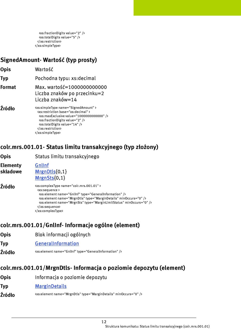 value="2" /> <xs:totaldigits value="14" /> </xs:simplee> colr.mrs.001.
