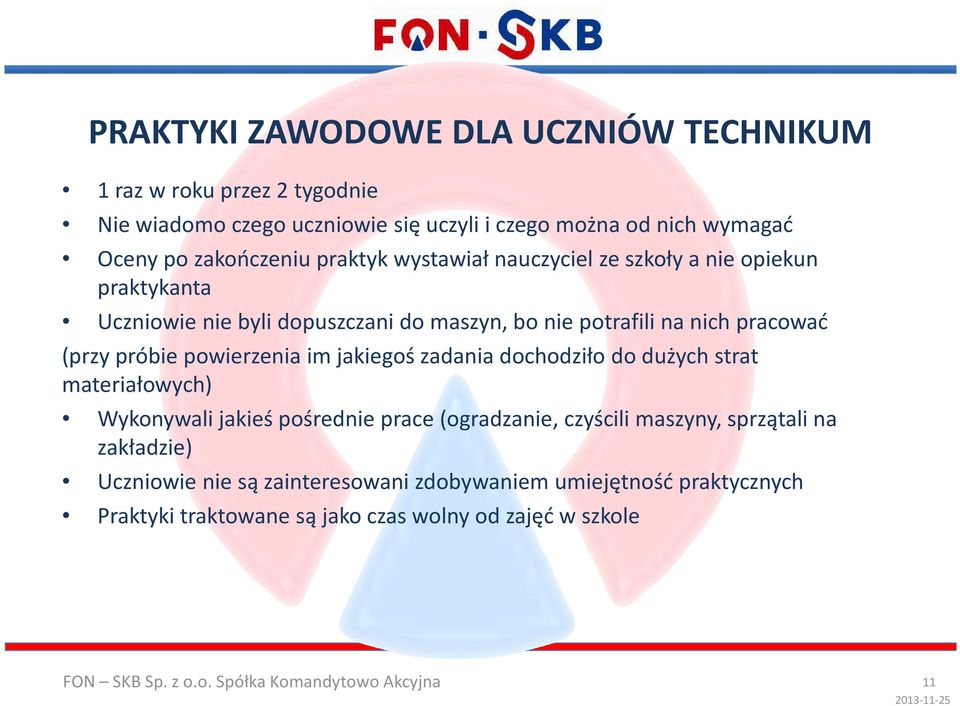 pracować (przy próbie powierzenia im jakiegoś zadania dochodziło do dużych strat materiałowych) Wykonywali jakieś pośrednie prace (ogradzanie, czyścili