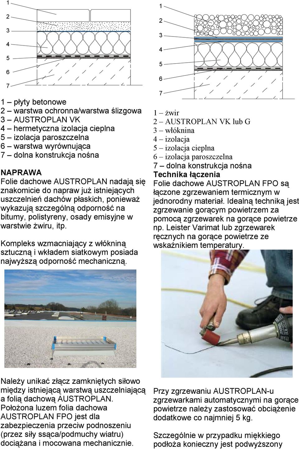 Kompleks wzmacniający z włókniną sztuczną i wkładem siatkowym posiada najwyższą odporność mechaniczną.