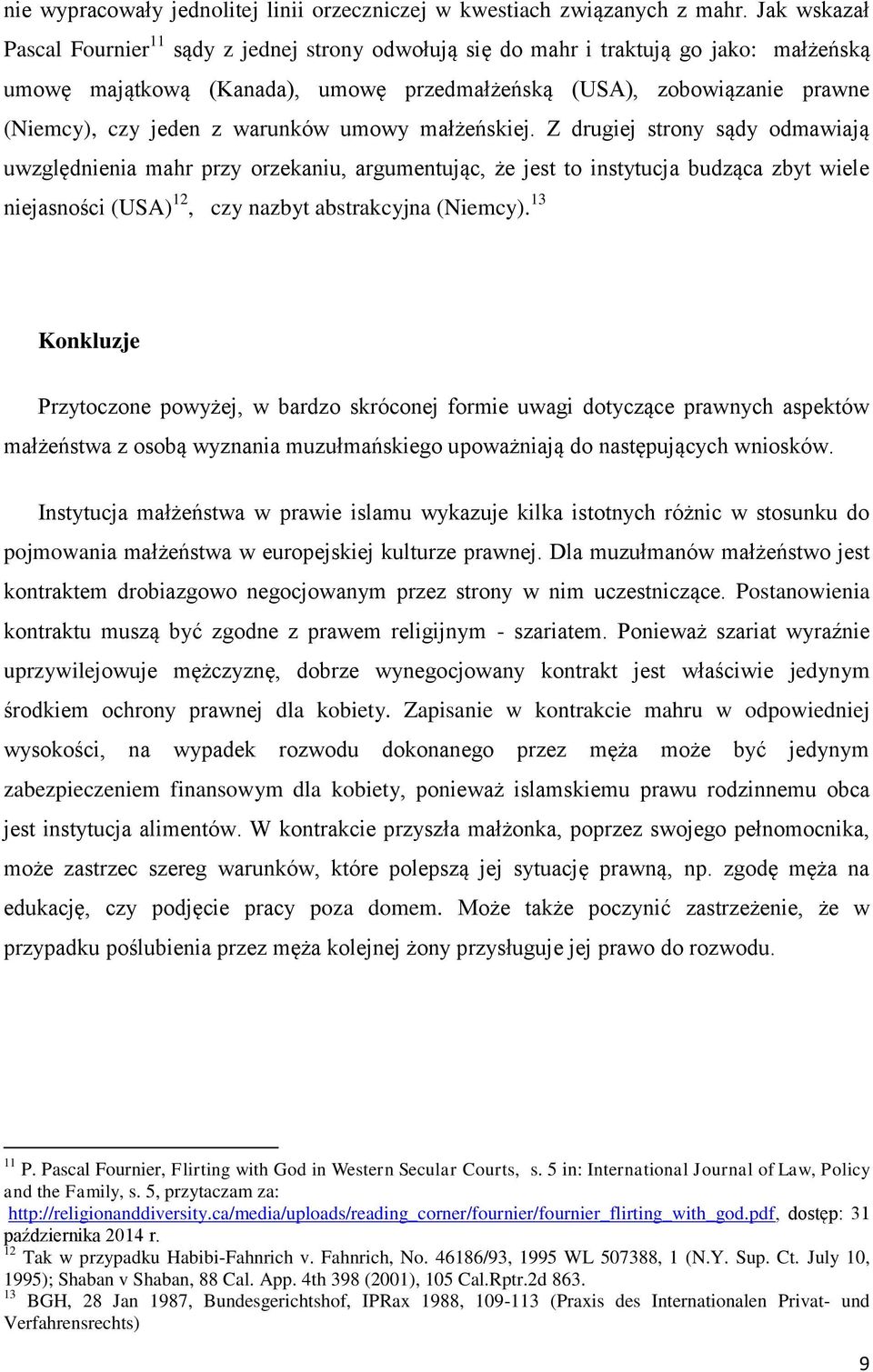 warunków umowy małżeńskiej.