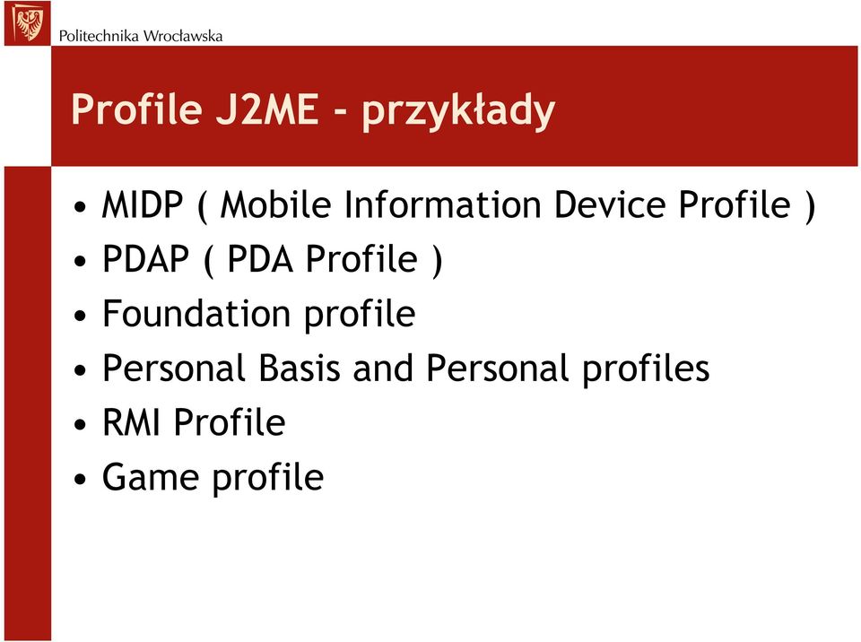Profile ) Foundation profile Personal