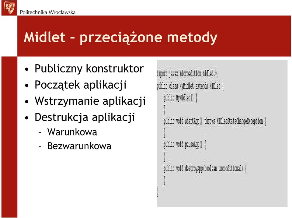 aplikacji Wstrzymanie aplikacji