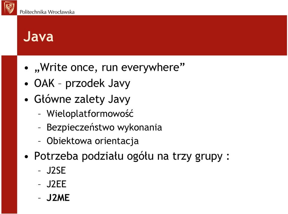 Bezpieczeństwo wykonania Obiektowa orientacja