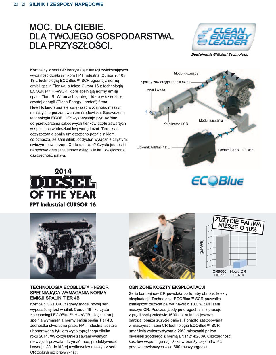 technologią ECOBlue HI-eSCR, które spełniają normy emisji spalin Tier 4B.